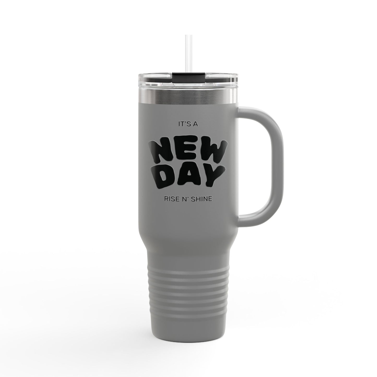 Rise N' Shine 40oz Insulated Travel Mug — "It's a New Day" Thermal Tumbler