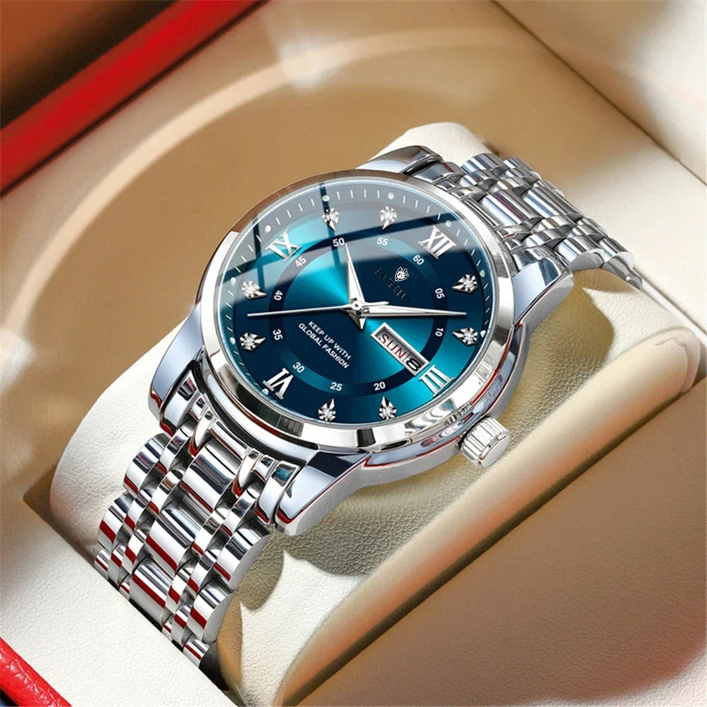 **Sophisticated Gold Diamond Quartz Watch™**